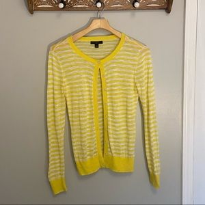 💛 JCrew Yellow Striped Cardigan